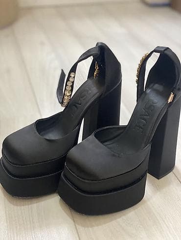 Туфли, 37, Versace, Б/у, цвет - Черный