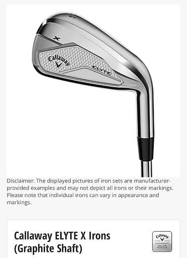 Спорт жана эс алуу: Callaway ELYTE X Irons (Graphite Shaft) Набор клюшек для гольфа — — 2