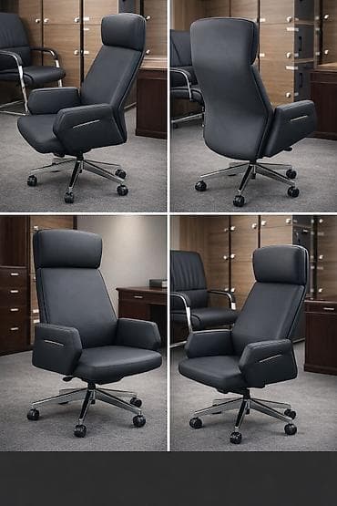 stul stol: Офисное кресло, Новый, С колесиками, цвет - Черный, Экокожа, Платная доставка — 10