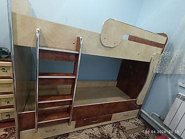 детские кравати: Двухъярусная детская кровать, ЛДСП, цвет - Коричневый — 3