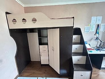 Балдар үчүн эки ярустуу, ЛДСП, түсү - Күрөң lalafo.kg да Балдар үчүн эки ярустуу, ЛДСП, түсү - Күрөң