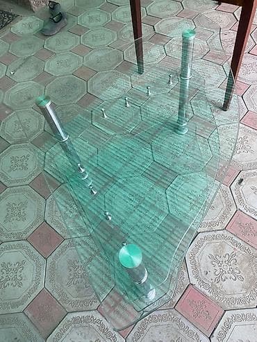 Стеклянный журнальный стол с 3 уровнями - Материал: закалённое