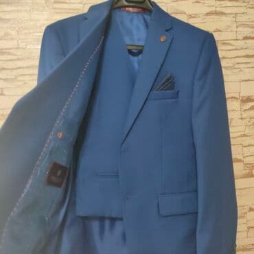 школьные костюмы для мальчиков: Школьная форма, цвет - Синий, Б/у — 2