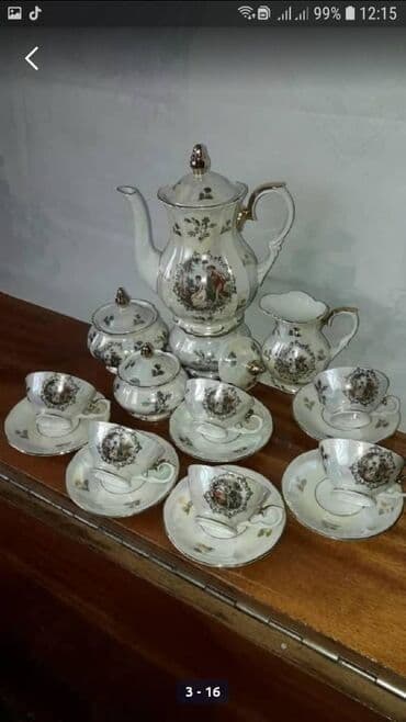 столовый сервиз мадонна: "мадонна " кофейный фарфоровый сервиз перламутр. Сервантное — 3