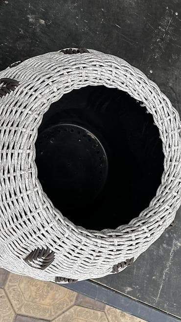 набор кулуч бу: Плетёные уличные кашпо для растений - Форма: округлая, бочонок/тыква — 4