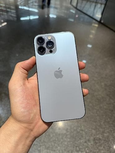 Техника и электроника: IPhone 13 Pro Max, Б/у, 128 ГБ, Серебристый, Защитное стекло, Чехол, 90 % — 1