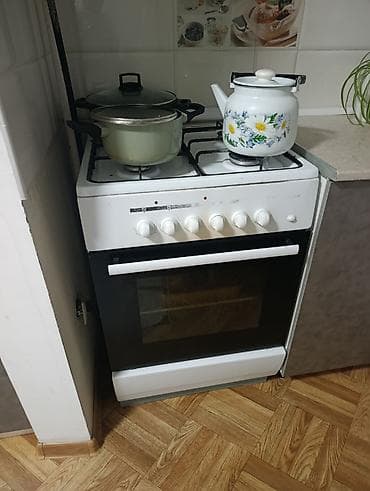 Газовая печь, Б/у, Напольная, цвет - Белый