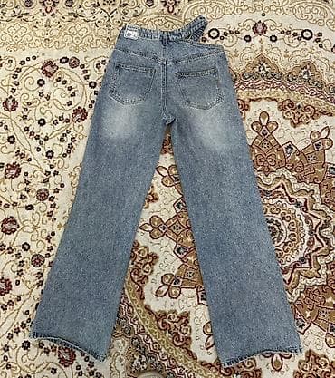 Джинсы: Джинсы, Прямые, Высокая талия, Вареные — 3