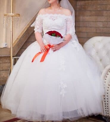 свадебные платья больших размеров: Продаю свадебное платье, размер 44-46, (регулируется сзади корсет) — 2