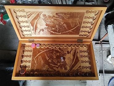 велие: Нарды деревянные резные в складном футляре. - Материал: натуральное — 1