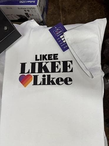 Футболка с принтом Likee - Цвет: белый - Принт: три варианта логотипа — 1