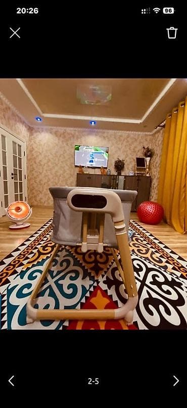 люлька для коляски: Детская приставная кроватка, С колесиками, цвет - Серый — 2