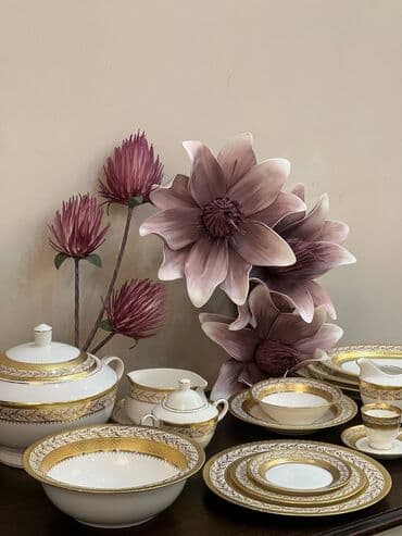 богема посуда фото: Япония Yamasen столовый сервиз, на 12 персон .покрытый 24 карат — 3