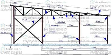 Металлические фермы: Металлическая ферма, Форма: Треугольник — 2