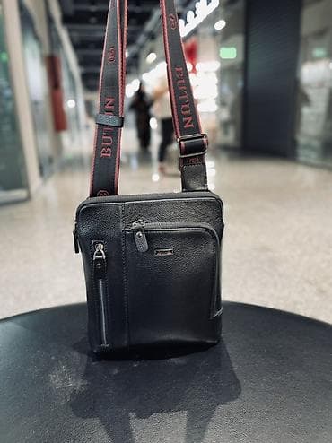 Сумкалар: Классикалык сумка, Butun, Материалы: Нукура булгаары, Чөнтөктөрү көп, Эркектердики — 1