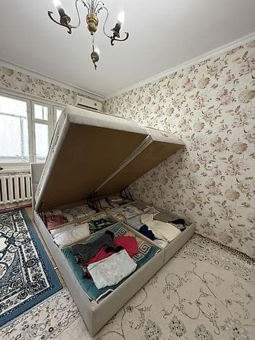 кровать с подъёмным механизмом: Двуспальная кровать, Б/у, С матрасом, длина - 200 см — 3