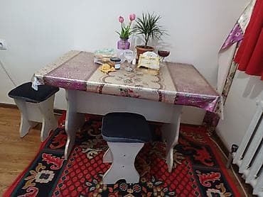 Кухонный стол и стул, цвет - Белый