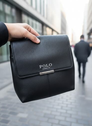 Барсетка, Материал: Экокожа, Регулируемый ремень, Съёмный ремень, Застежка на молнии, Новый