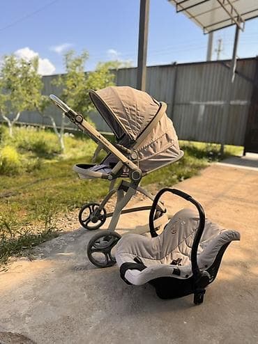 Коляски: Коляска, Другой бренд, цвет - Серебристый, Б/у — 4