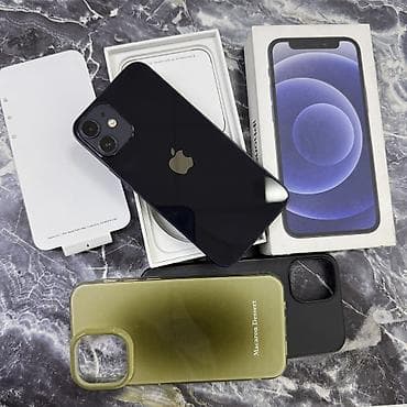 iphone es: IPhone 12 mini, Б/у, 128 ГБ, Синий, Чехол, Коробка, 74 % — 2