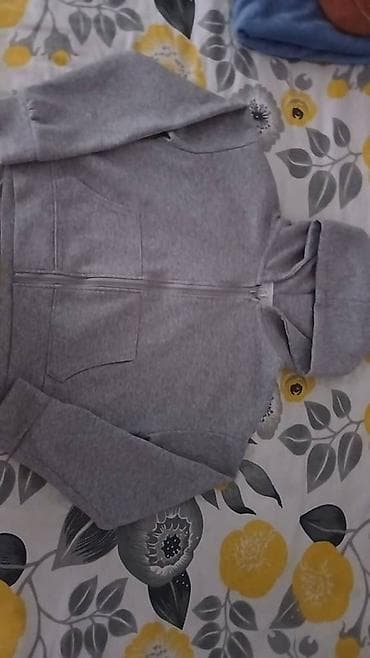 длинная толстовка мужская: Серая толстовка на молнии с капюшоном - Классический однотонный серый — 2