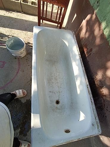 печь для бани с баком для воды цена: Чугунная ванна с эмалевым покрытием. - Материал: чугун, толстые — 4