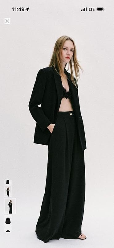 Женский черный жакет от Zara - Классический крой с широкой линией