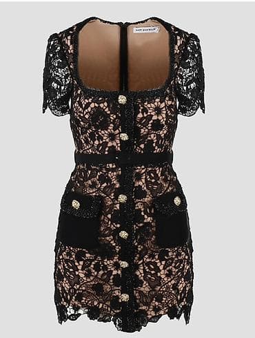 Айымдардын кийими: Кружевное мини‑платье Self-Portrait - Силуэт: приталенное мини с — 2