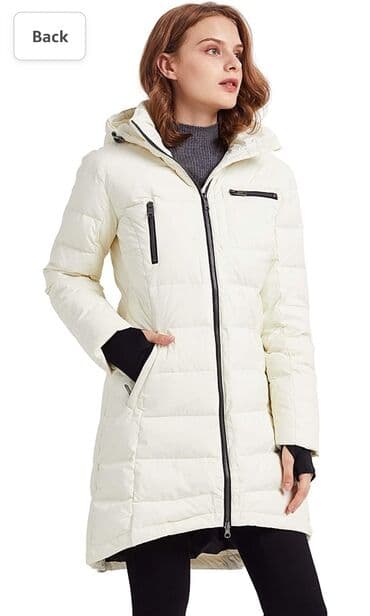 куплю пуховый платок: Стильный лёгкий пуховик от бренда Orolay, размер XXL. Цвет: айвори — 2