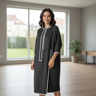 платья для беременных зимние: Набор одежды: 1) Платье темно‑серого цвета с контрастной белой — 1