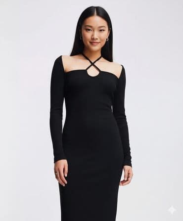 осеннее платье большого размера: Повседневное платье, Китай, Осень-весна, Длинная модель, Хлопок, Лапша, M — 1