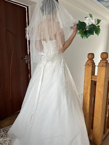 банные халаты детские: Свадебное платье силуэта принцесса (A-line/ball gown) в классическом — 9