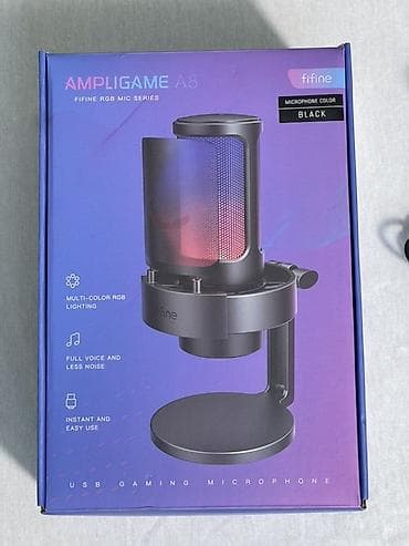 микшерный пулт: USB-микрофон Fifine A8 для стримов, подкастов и озвучки. Доп в подарок — 7