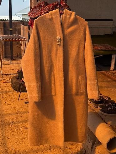 zara mango: Пальто, Халат, Осень-весна, По колено, С капюшоном, L, XL, 2XL — 2