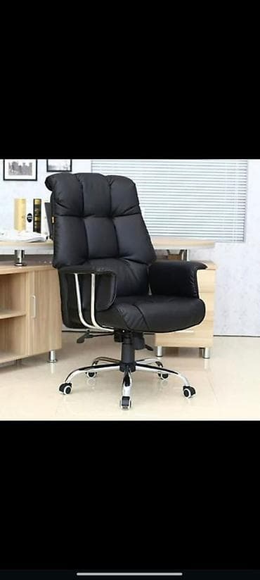 work emotion: Офисное кресло, Новый, С колесиками, цвет - Черный, Экокожа, Платная доставка, Самовывоз — 1