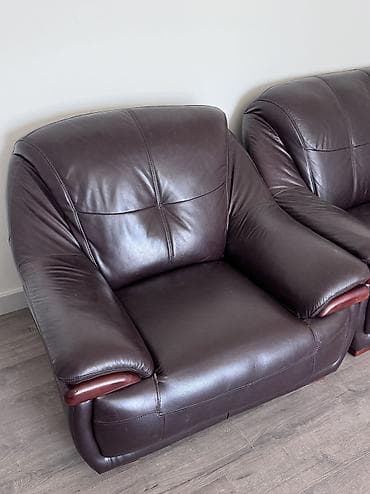 sofa bed: Комплект мягкой мебели из натуральной кожи ТОРГ есть ;) - Состав — 5