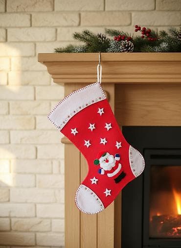 Новогодние украшения для интерьера. 1.Новогодний сапожок красный. Во