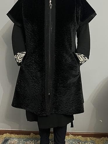 Шуба, Каракуль, По колено, XL