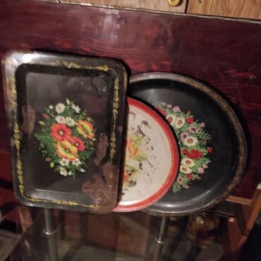 набор кульуч: Продам национальные железные подносы. На первом фото круглые — 1