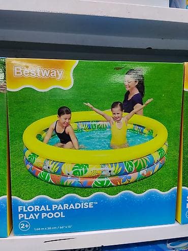 Надувной детский бассейн Bestway Floral Paradise Play Pool. - Яркий at lalafo.kg Надувной детский бассейн Bestway Floral Paradise Play Pool. - Яркий