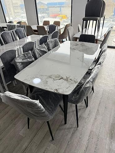 Кухонный стол и стул, цвет - Белый