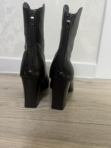 ковбойский: Женские ботильоны в стиле вестерн - Цвет: темно-коричневый - Материал — 3