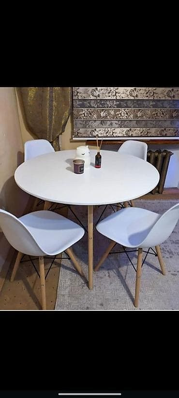 Кухонный стол и стул, Новый, Платная доставка, Самовывоз, цвет - Белый