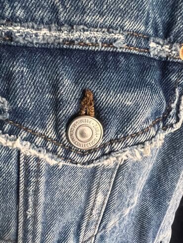 женские джинсовые куртки большого размера: Джинсовая куртка, Свободная модель, Осень-весна, S, M — 6