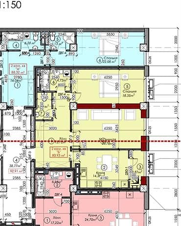 osh flat: 2 комнаты, 80 м², АЮ Гранд Элитка, 5 этаж, ПСО (под самоотделку) — 2