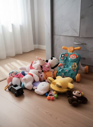 металлические пистолеты: Набор детских игрушек и развивающий толокар В комплект входят: - — 1