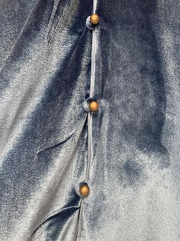 плащ накидка: Бархатная легкая курточка-пиджак, цвет — глубокий синий. - Материал — 2