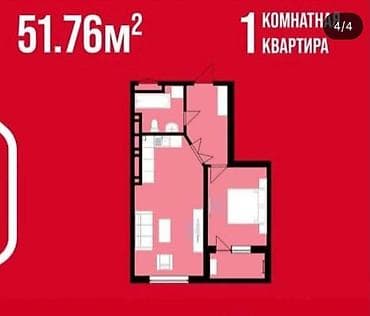 Продажа квартир: 1 комната, 51 м², Элитка, 6 этаж, Евроремонт — 1