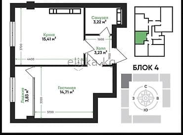 all group: 2 комнаты, 51 м², Элитка, 5 этаж, Готовая ПСО (под самоотделку) — 2
