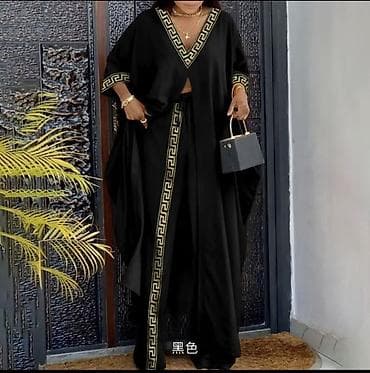 топы: Женский комплект из двух предметов: накидка-кимоно, широкие брюки - — 1